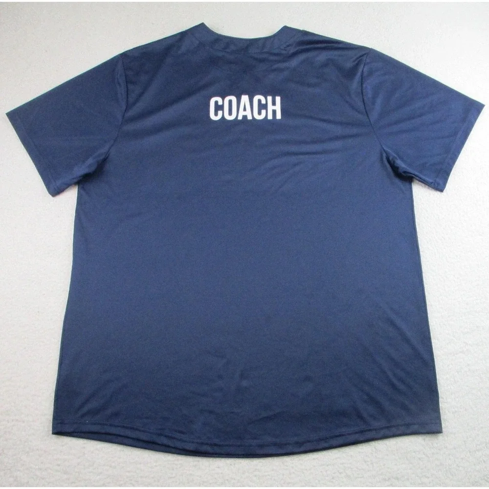 Nike Atlanta Braves Shirt Mens XL‎ Blue MLB Baseball Coach Polyester Lightweight